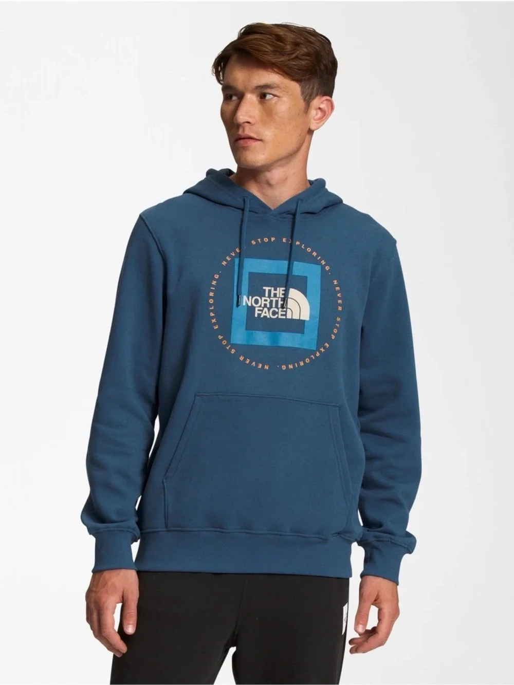 The North Face Men's Teal Blue Logo Pullover Hoodie